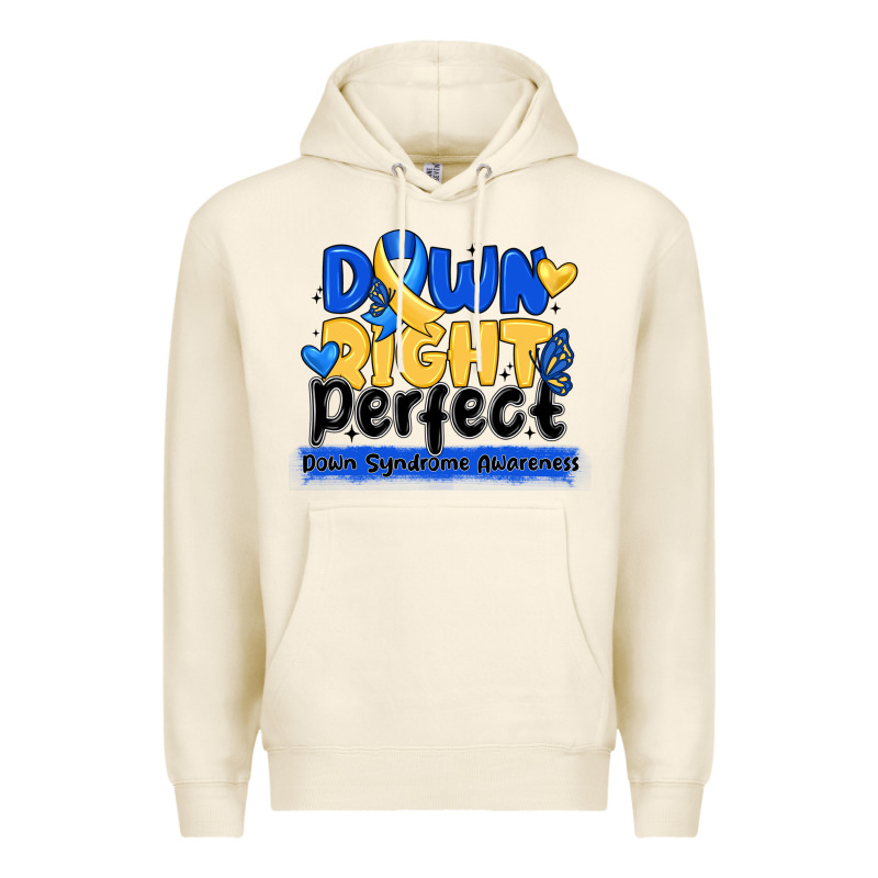 Down Right Perfect Down Syndrome Awareness Premium Hoodie by CowhideDigitalArt | Teevron
