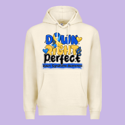 Down Right Perfect Down Syndrome Awareness Premium Hoodie Designed By Cowhidedigitalart
