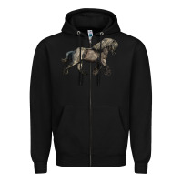 Black Belgian Horse Zipper Hoodie - LillyAllenDesigns