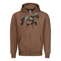 Chestnut Belgian Horse Zipper Hoodie - LillyAllenDesigns