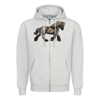 Dove Grey Belgian Horse Zipper Hoodie - LillyAllenDesigns