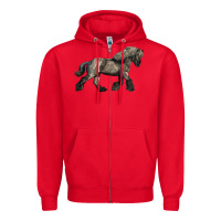 Red Belgian Horse Zipper Hoodie - LillyAllenDesigns