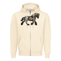 Sandshell Belgian Horse Zipper Hoodie - LillyAllenDesigns