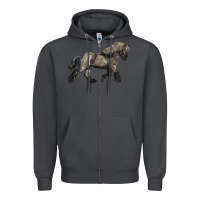 Smoke Belgian Horse Zipper Hoodie - LillyAllenDesigns
