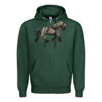 Sports Green Belgian Horse Zipper Hoodie - LillyAllenDesigns