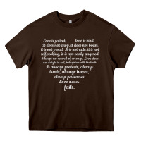 Chocolate Brown Love is patient Love is Kind 1 Corinthians 1348 Heavy Core Tee - trangStudio