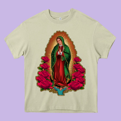 Our Lady Of Guadalupe Heavy Core Tee Designed By Jasminsmagicworld