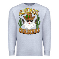 Heather Grey cowboy christmas santa Premium Sweatshirt - BarkalooDesign