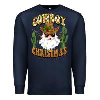 Navy cowboy christmas santa Premium Sweatshirt - BarkalooDesign