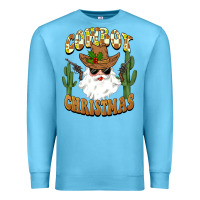 Ocean Blue cowboy christmas santa Premium Sweatshirt - BarkalooDesign