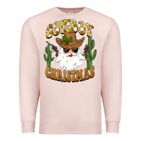 Pale Pink cowboy christmas santa Premium Sweatshirt - BarkalooDesign