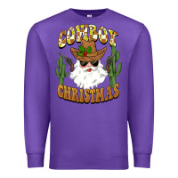 Purple cowboy christmas santa Premium Sweatshirt - BarkalooDesign