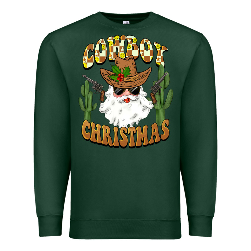 Cowboy Christmas Santa Premium Sweatshirt by BarkalooDesign | Teevron