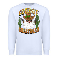 White cowboy christmas santa Premium Sweatshirt - BarkalooDesign