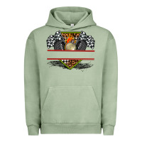 Pigment Oil Green race flag and race equipment Urban Hoodie - AdoDesignShop