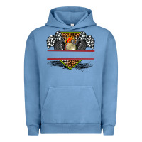 Pigment Pebble Blue race flag and race equipment Urban Hoodie - AdoDesignShop