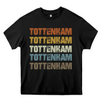 Black Retro Vintage Tottenham London Heavy Core Tee - trangStudio
