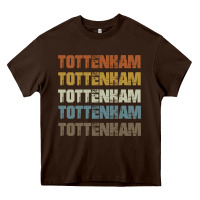 Chocolate Brown Retro Vintage Tottenham London Heavy Core Tee - trangStudio
