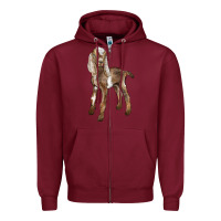 Burgundy Baby Nubian Goat Zipper Hoodie - LillyAllenDesigns