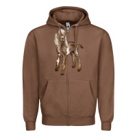 Chestnut Baby Nubian Goat Zipper Hoodie - LillyAllenDesigns