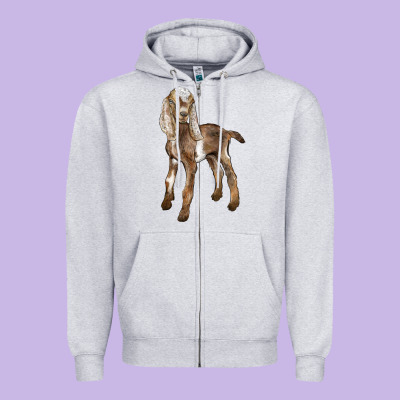 Baby Nubian Goat Zipper Hoodie Designed By Lillyallendesigns