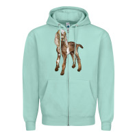 Seafoam Baby Nubian Goat Zipper Hoodie - LillyAllenDesigns