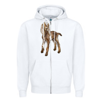 White Baby Nubian Goat Zipper Hoodie - LillyAllenDesigns