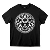 Black M.C. Escher Circle Limit IV Heavy Core Tee - trangStudio