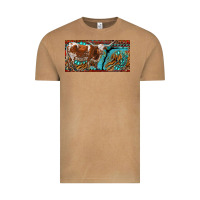 Vintage Camel texas longhorn with aztec tiger and  leopard Vintage Tee - RanaPortraitStore