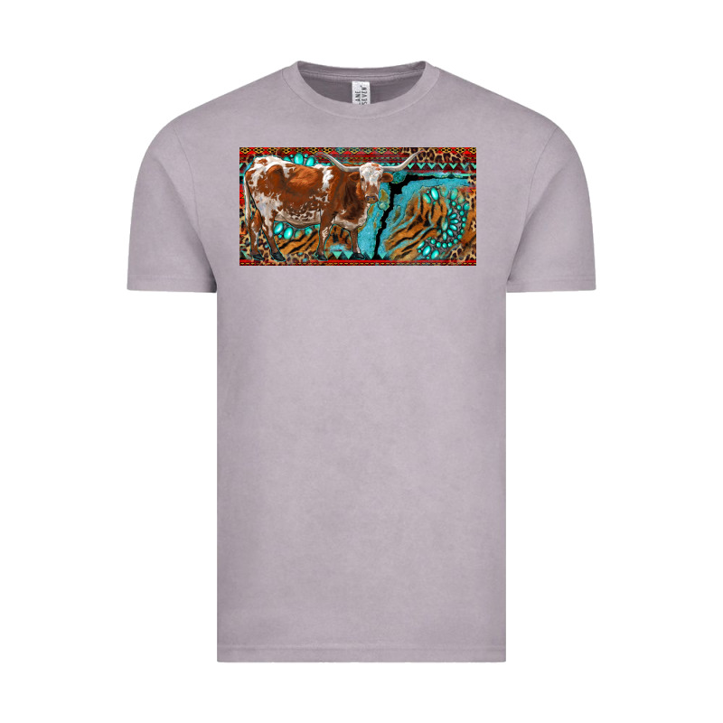 Texas Longhorn With Aztec Tiger And  Leopard Vintage Tee by RanaPortraitStore | Teevron