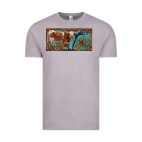 Vintage Zinc texas longhorn with aztec tiger and  leopard Vintage Tee - RanaPortraitStore