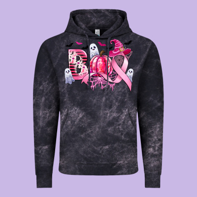 Boo Pink Pumpkin Witch Breast Cancer Vintage Hoodie Designed By Cowgirlartshop