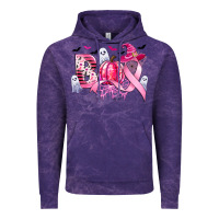 Cloud Purple boo pink pumpkin witch breast cancer Vintage Hoodie - CowGirlArtShop