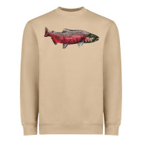 Chinook Salmon Fish Illustrations Heavyweight Sweatshirt | Teevron