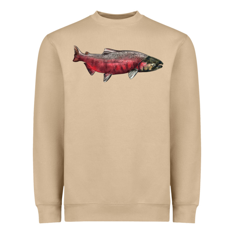 Chinook Salmon Fish Illustrations Heavyweight Sweatshirt by LillyAllenDesigns | Teevron