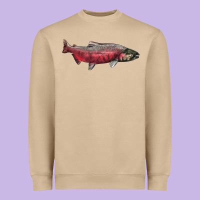Chinook Salmon Fish Illustrations Heavyweight Sweatshirt Designed By Lillyallendesigns