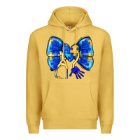 Antique Gold Down Syndrome Ribbon Premium Hoodie - CowhideDigitalArt
