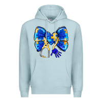 Blue Mist Down Syndrome Ribbon Premium Hoodie - CowhideDigitalArt