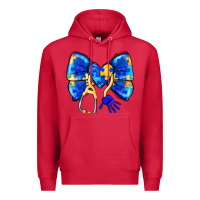 Cardinal Down Syndrome Ribbon Premium Hoodie - CowhideDigitalArt