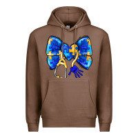 Chestnut Down Syndrome Ribbon Premium Hoodie - CowhideDigitalArt