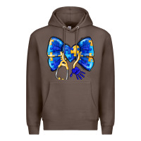 Coffee Down Syndrome Ribbon Premium Hoodie - CowhideDigitalArt