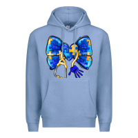 Colony Blue Down Syndrome Ribbon Premium Hoodie - CowhideDigitalArt
