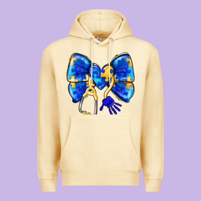 Down Syndrome Ribbon Premium Hoodie Designed By Cowhidedigitalart