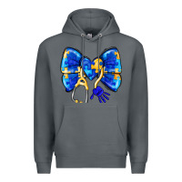 Rock Down Syndrome Ribbon Premium Hoodie - CowhideDigitalArt