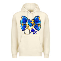 Sandshell Down Syndrome Ribbon Premium Hoodie - CowhideDigitalArt