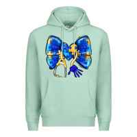Seafoam Down Syndrome Ribbon Premium Hoodie - CowhideDigitalArt