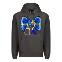 Smoke Down Syndrome Ribbon Premium Hoodie - CowhideDigitalArt