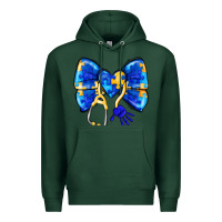 Sports Green Down Syndrome Ribbon Premium Hoodie - CowhideDigitalArt