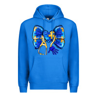 True Royal Down Syndrome Ribbon Premium Hoodie - CowhideDigitalArt