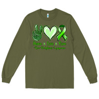 Army Green Peace Love Cure Non Hodgkins Lympoma Long Sleeve Tee - Jasminsmagicworld